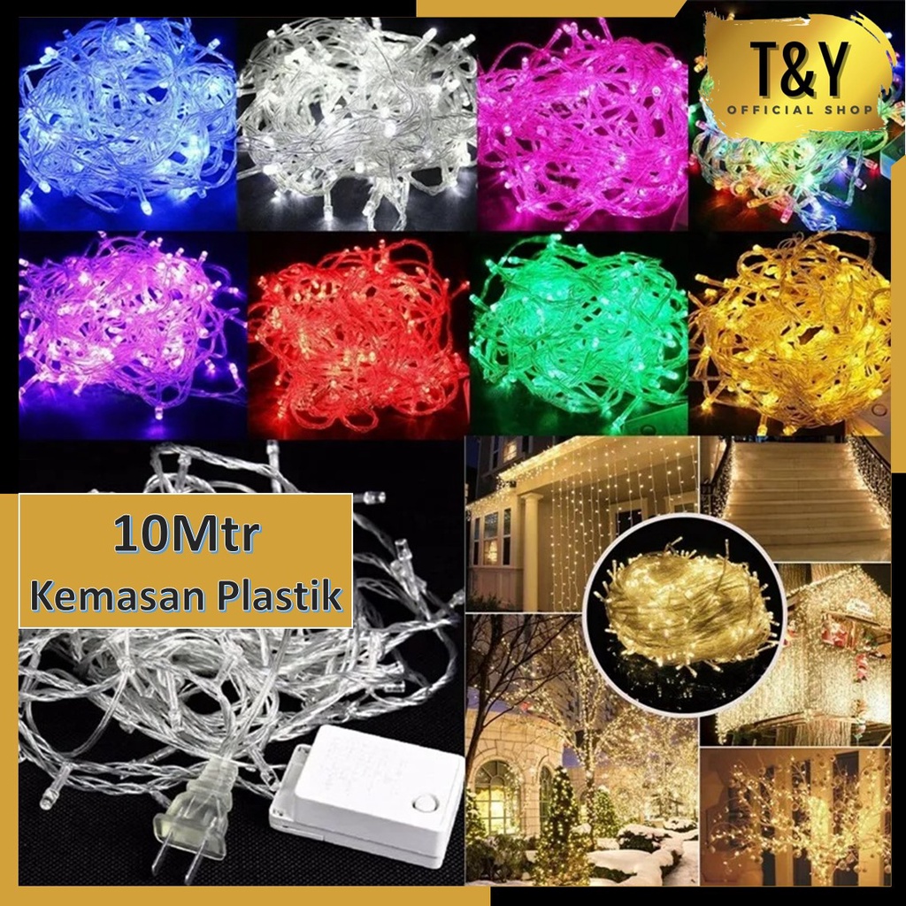 T&amp;Y Lampu Tumblr 100 Led 10Meter Kemasan Plastik Tumblr Light LED 10Mtr Dekorasi Natal Ada Sambungan Female