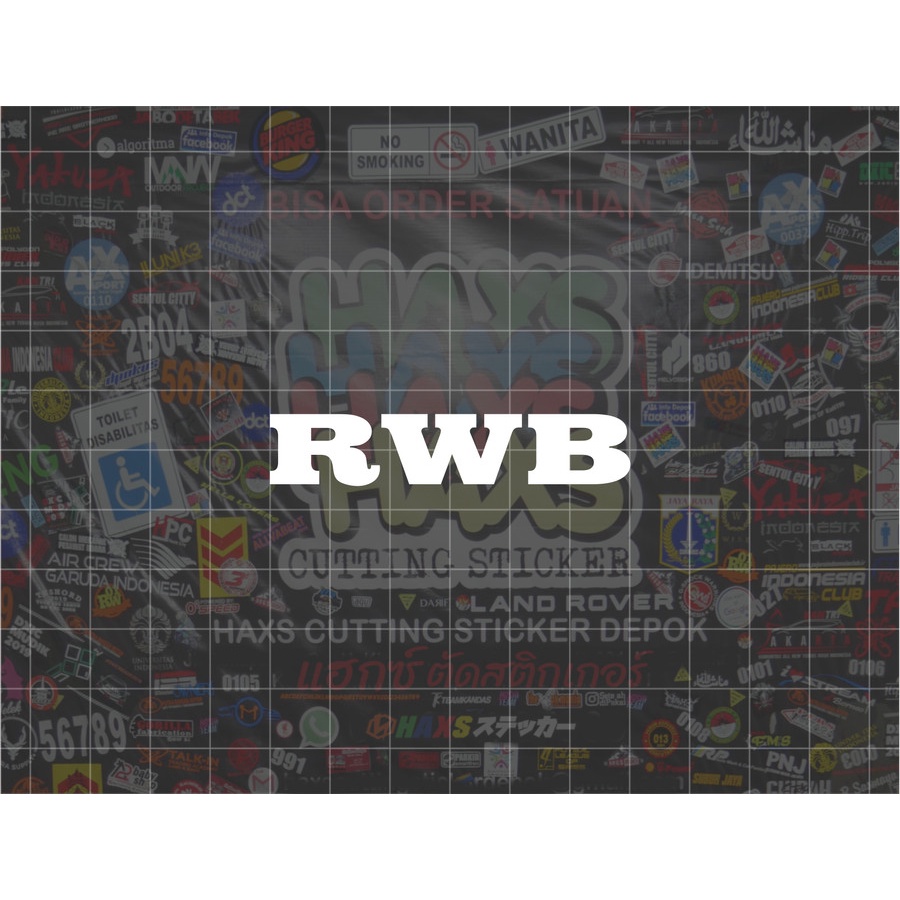 Cutting Sticker RWB Ukuran 6 Cm Untuk Motor Mobil