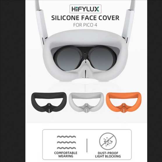 Hifylux Silicone Face Cover Skin Sweatproof Light Blocking for Pico 4