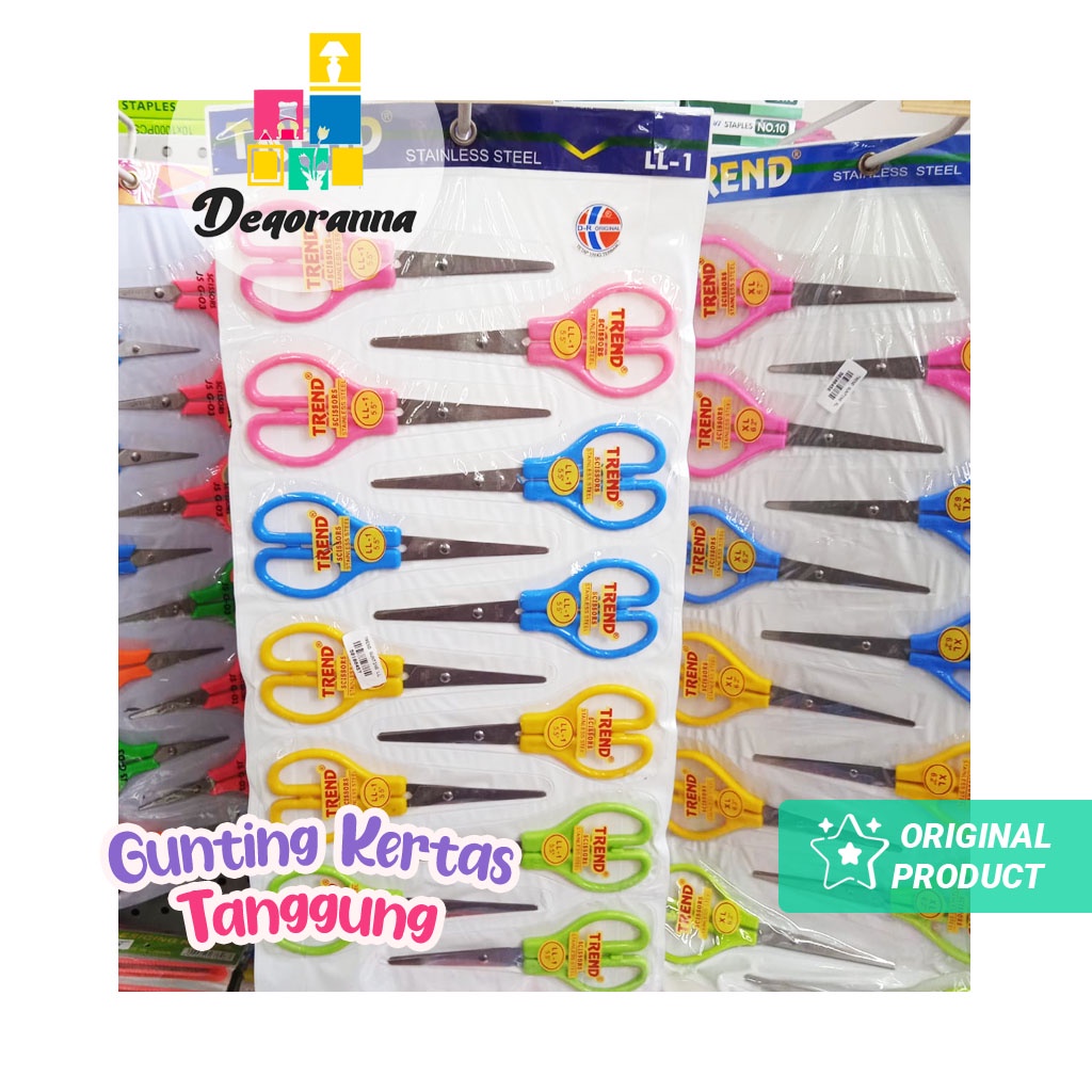 

Gunting Kertas Tanggung Warna-Warni, pemotong, gunting warna Trend (1 Renteng 12pcs)