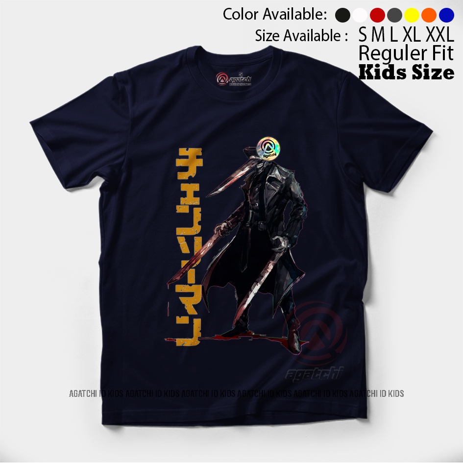 Baju Kaos Atasan Anak Laki-Laki Anime Chainsaw Man - Katana Man