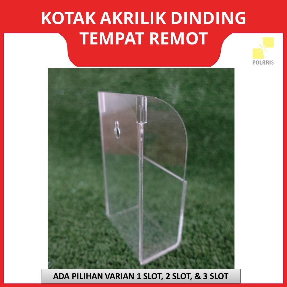 AKRILIK TEMPAT PENYIMPANAN REMOT AC/TV GANTUNG - KOTAK ACRYLIC DISPLAY WADAH REMOT 3 SLOT - RAK DINDING AKRILIK REMOTE CONTROL HOLDER