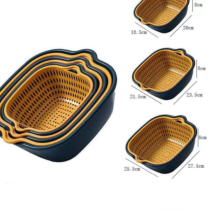 GP [KECIL] Baskom pencuci atau Pengering Sayuran Buah Saringan Multifungsi Peniris Air / Wadah Peniris Cuci Sayur Buah