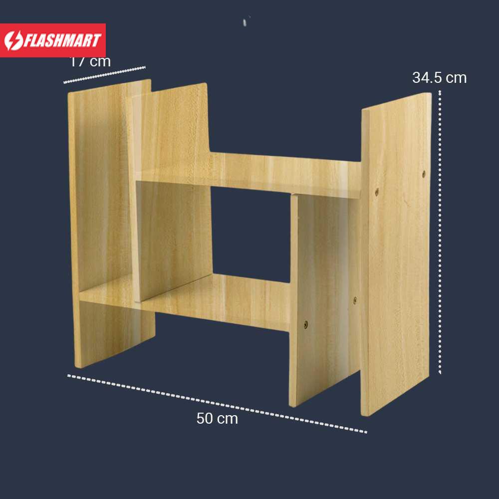 Flashmart Rak Buku Rakit DIY Table Bookshelf Minimalist Organizer - ZW404