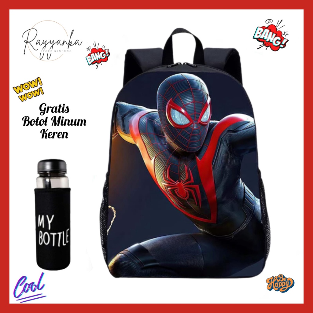 Tas Ransel Anak Laki Laki Motif Herospde Gratis Botol Minum Keren Untuk Tk Paud Sd
