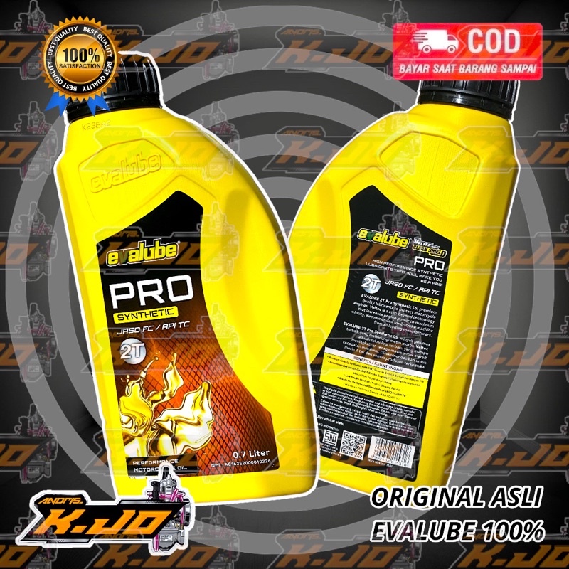 Evalube Pro Synthetic 2T Oli Samping Motor 2 Tax Botol Kuning 700ml WANGI PERMEN KARET