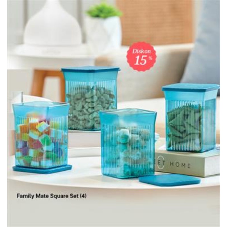 Family mate set Tupperware Toples kristal cantik bening