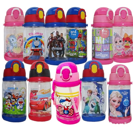 861 Botol Minum Anak Spiderman Avengers McQueen UNICORN LOL Frozen Smiggle