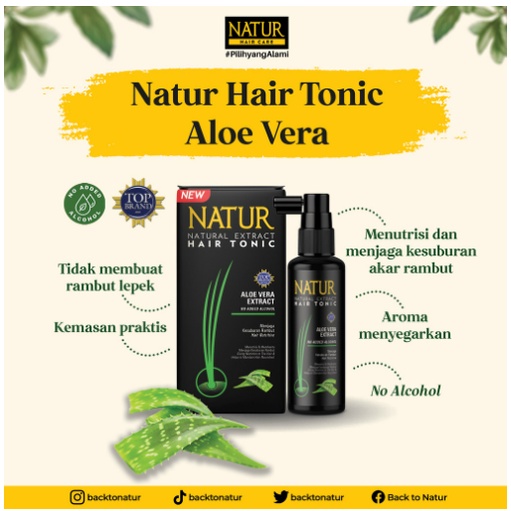 NATUR Natural Extract Hair Tonic 90 ml - Tonik Rambut Rontok