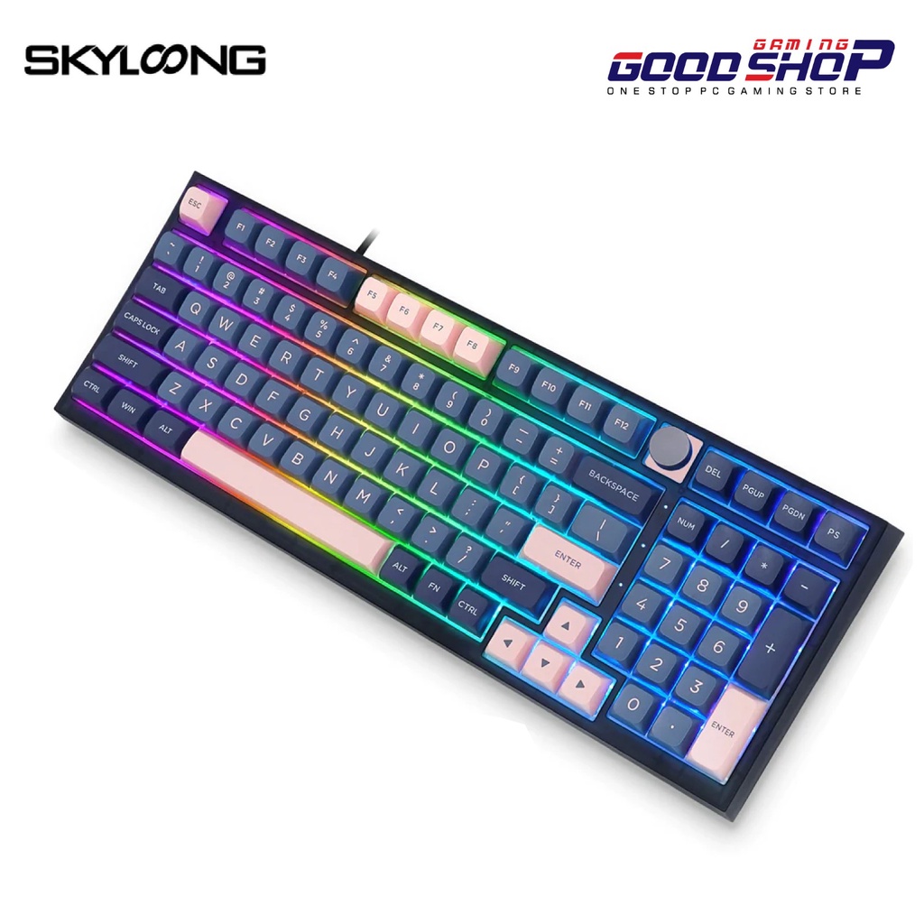 SKYLOONG GK980 GLACIER MECHANICAL BLUE PINK PBT KEYCAPS