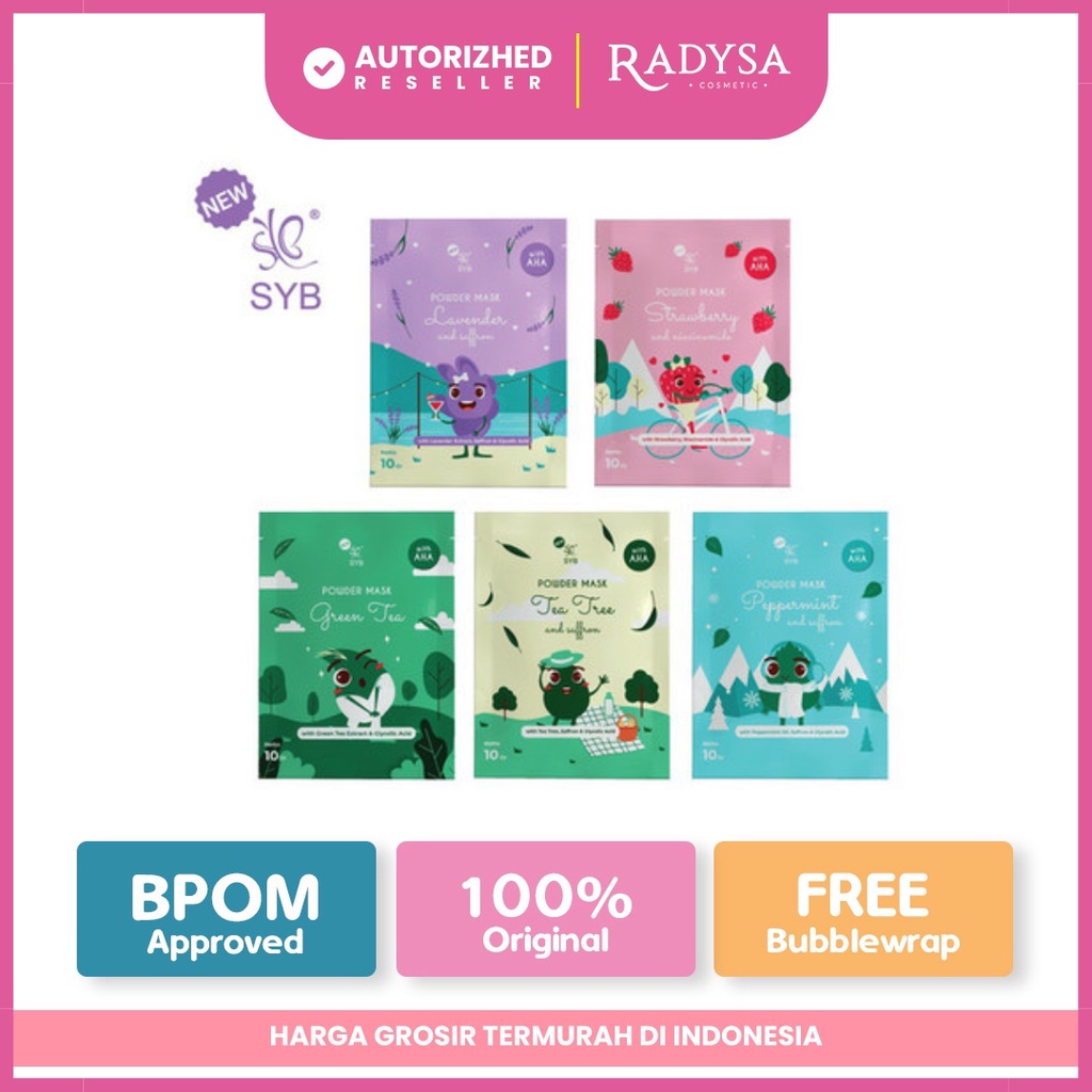 𝐑𝐀𝐃𝐘𝐒𝐀 - SYB Powder Mask 10gr | Masker Bubuk Organik Sachet