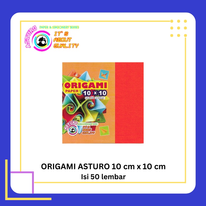 

ASTURO Origami Paper 10x10 Isi 50 Lembar - Kertas Warna - Lipat - Hias