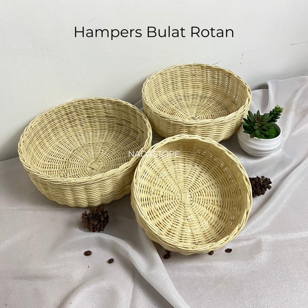 KERANJANG ROTAN RATTAN kotak persegi anyaman parcel hampers bingkisan seserahan tray nampan serba guna