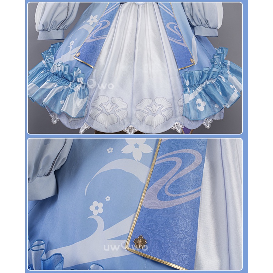 PRE-SALE UWOWO Genshin Impact Ayaka Cosplay Costume Fontaine Springbloom Missive Dress New Skin Outfit Costume Role Play Outfit