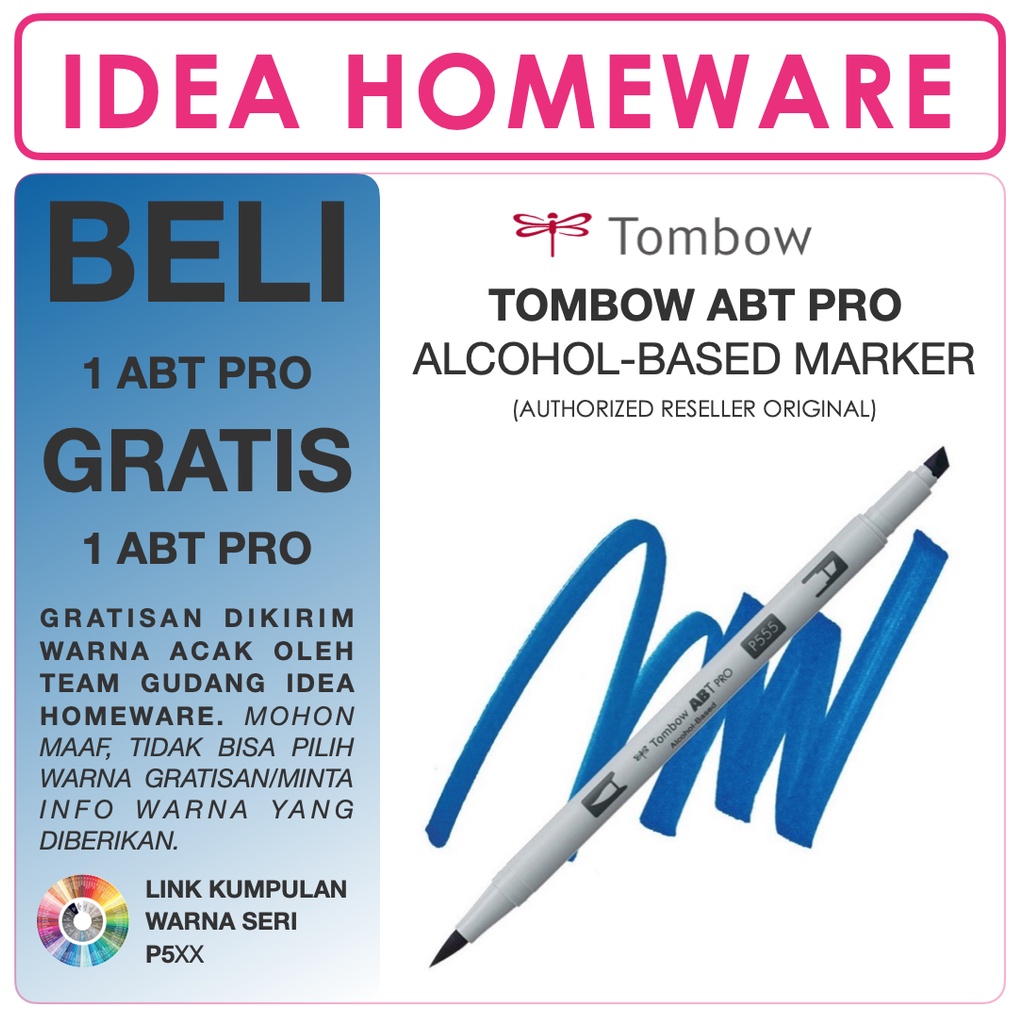 

Tombow ABT PRO Dual Brush Pen Alcohol Base Satuan - 10