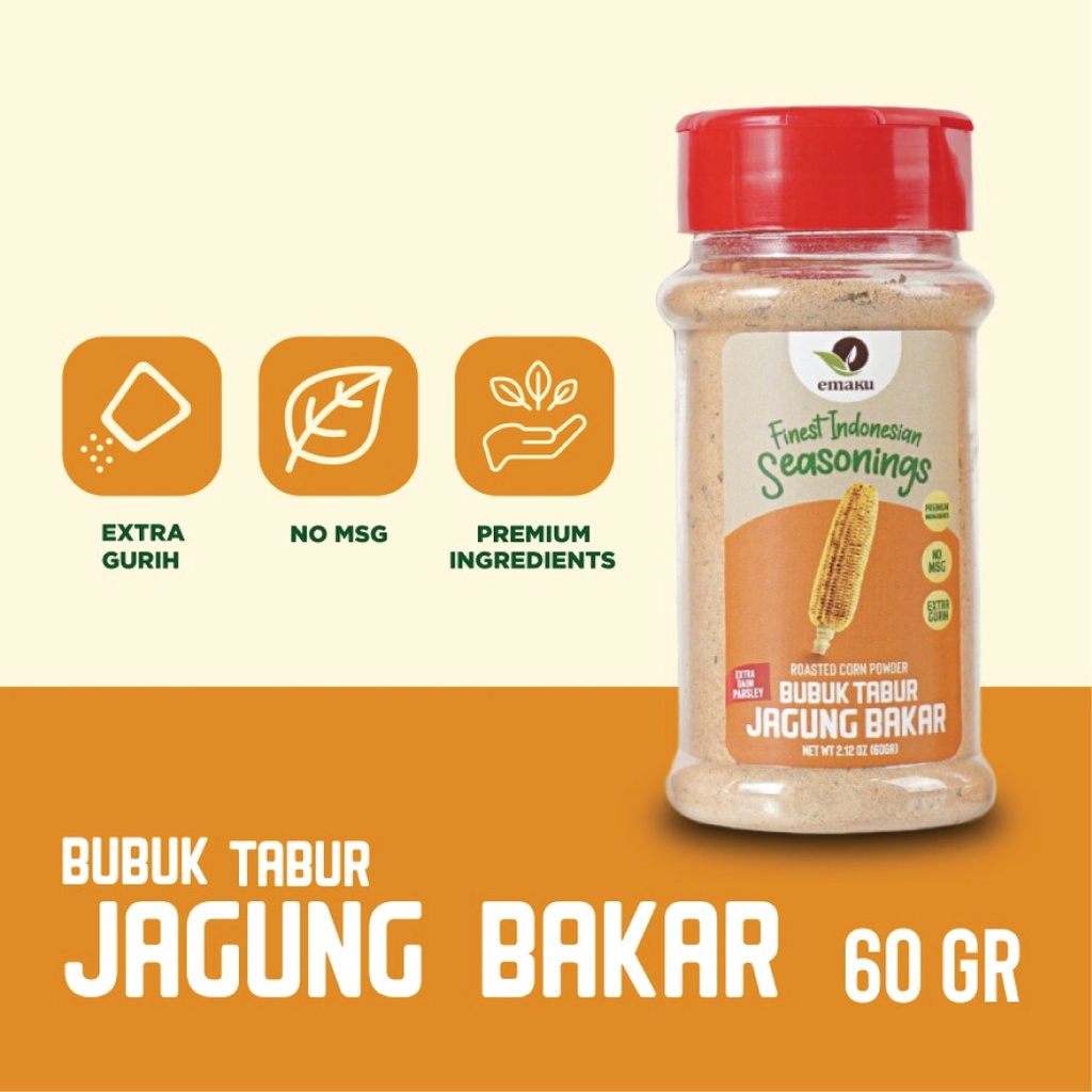 Emaku Jagung Bakar Bubuk Bumbu Tabur No MSG 60gr / Roasted Corn Powder