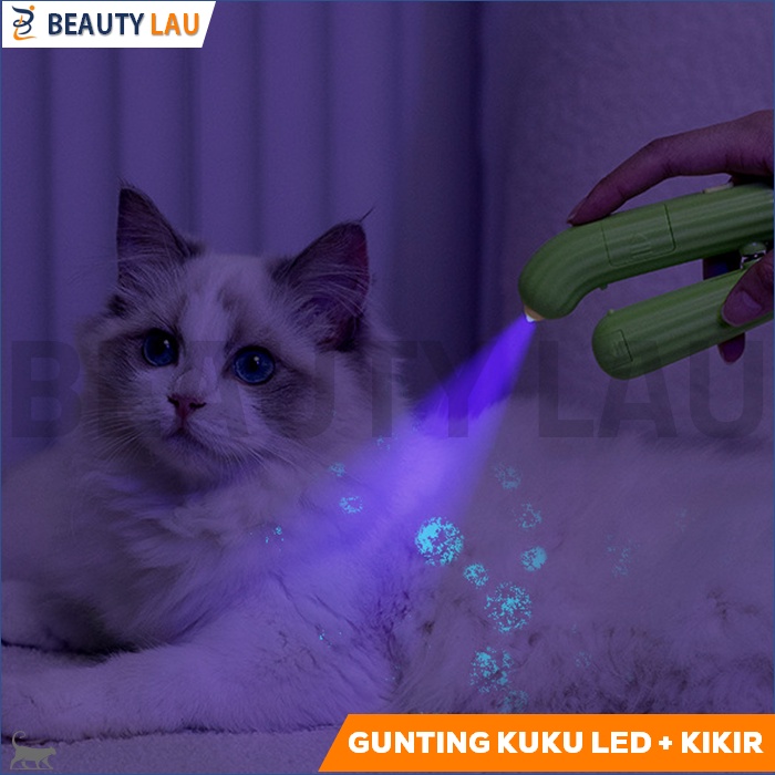 GUNTING KUKU KUCING ANJING LED UV LIGHT + KIKIR KUKU KUCING PREMIUM PET NAIL CLIPPER PEMOTONG KUKU KUCING