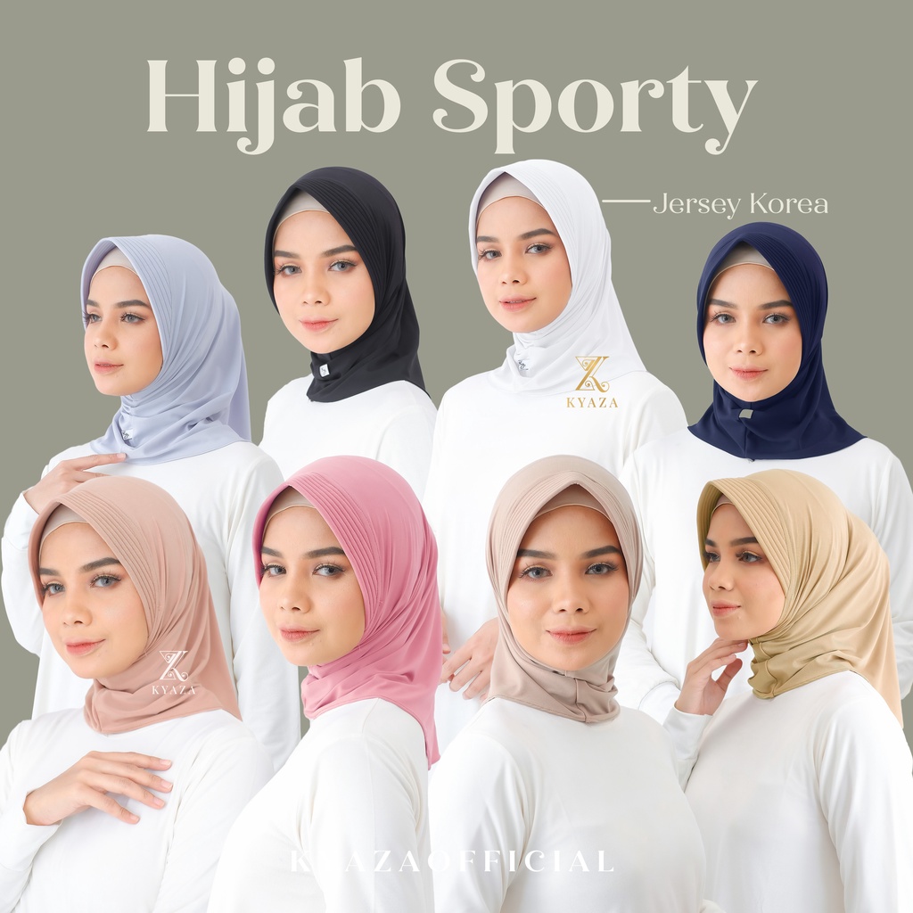 Jilbab Sport, Hijab Olahraga, Bergo Pet Jersey Instant Premium