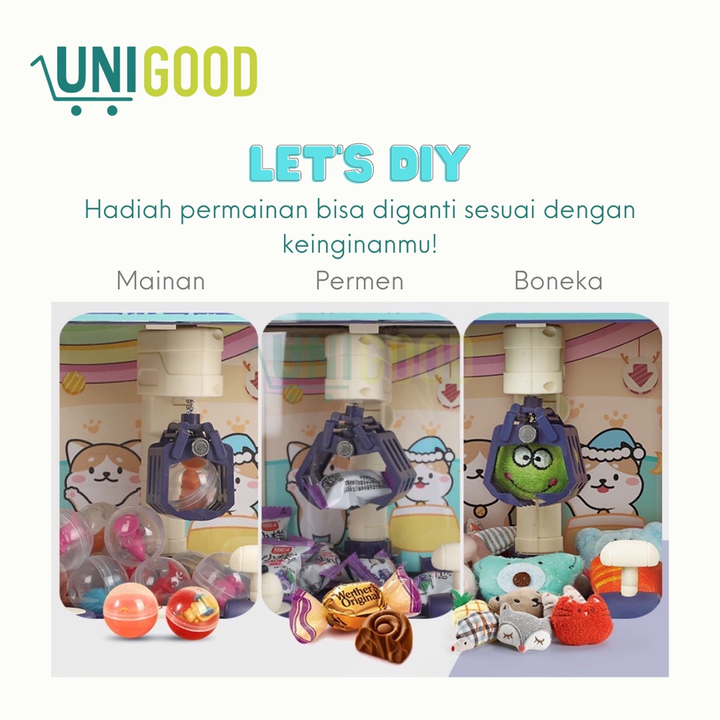 UNIGOOD - Mini Claw Machine Mainan Anak Mesin Capit Tangkap Boneka Kado Anak