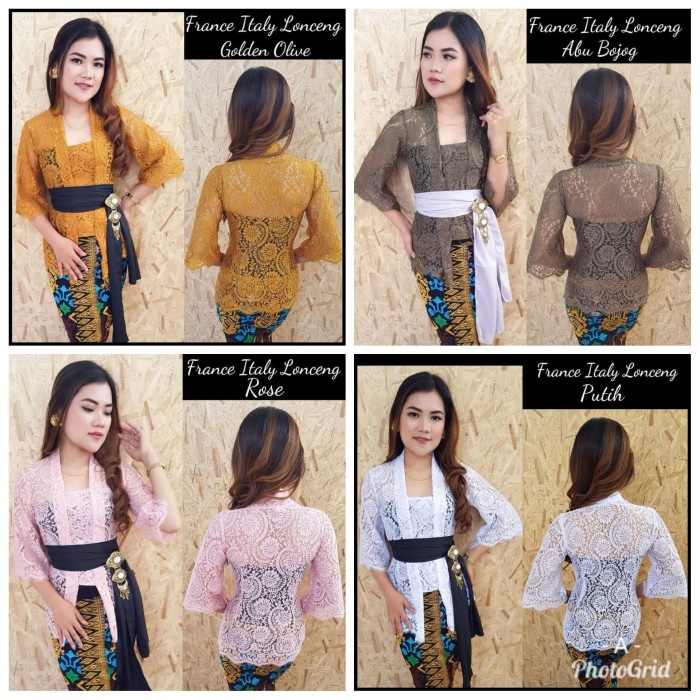 Kebaya wanita bali brokat tangan lonceng
