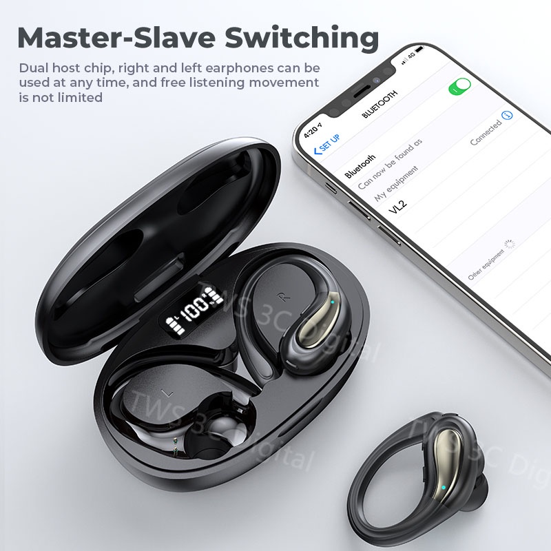 [Garansi 6 bulan] TWS Earphone Headset Bluetooth 5.3 Olahraga Wireless Gaming Earphone with Microphone Stereo Earbuds Musik Mendukung Android/IOS