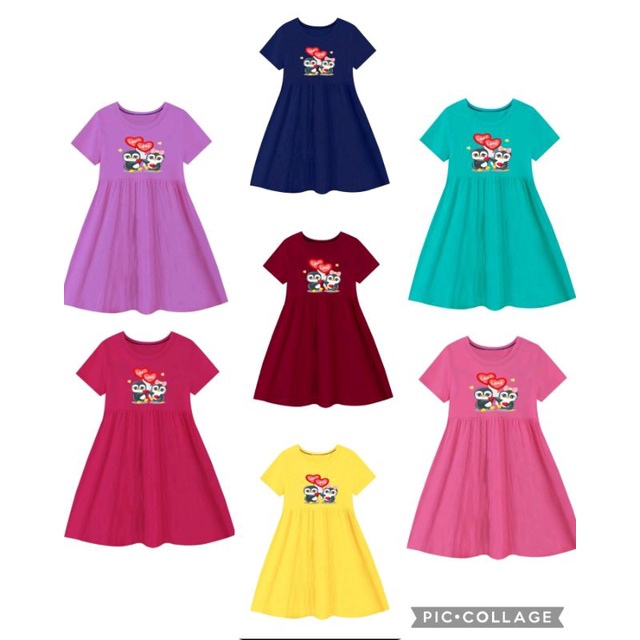 DRES PINGUIN ANAK PEREMPUAN 1-11 TAHUN