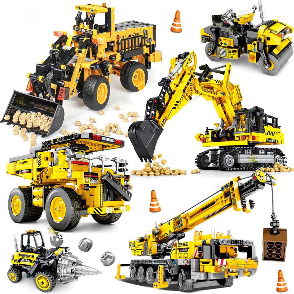 Sembo Building Blocks Mainan Mobil Mobilan Anak Engineering Bulldozer 841PCS - 701802