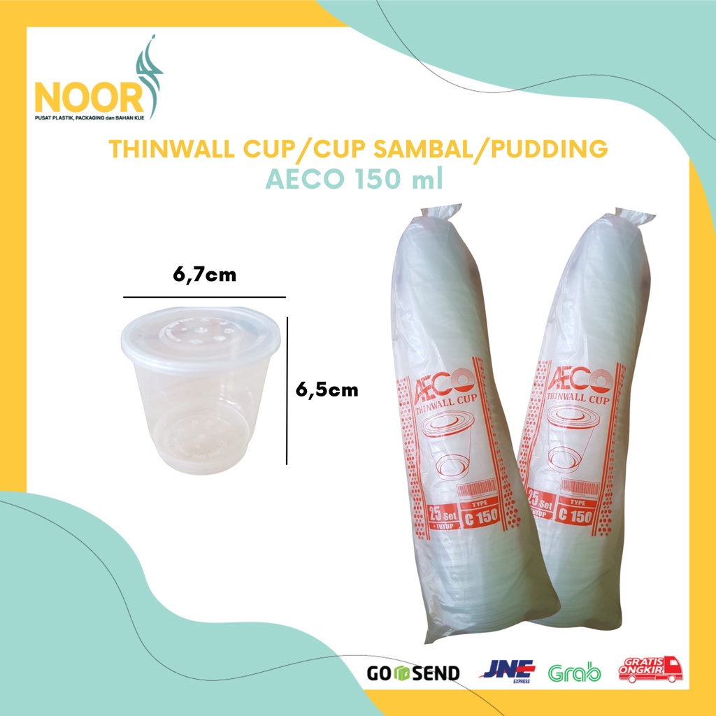 AECO Thinwall Cup 150 ml Cup Sambal Cup Pudding