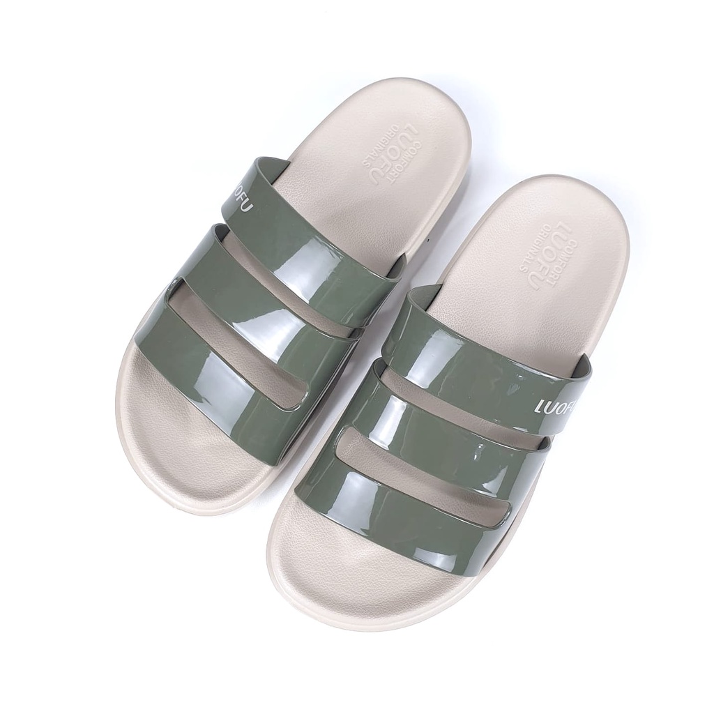 LUOFU ORIGINAL jelly sandal karet empuk murah selop wanita sendal cewek import E6222SM6WK