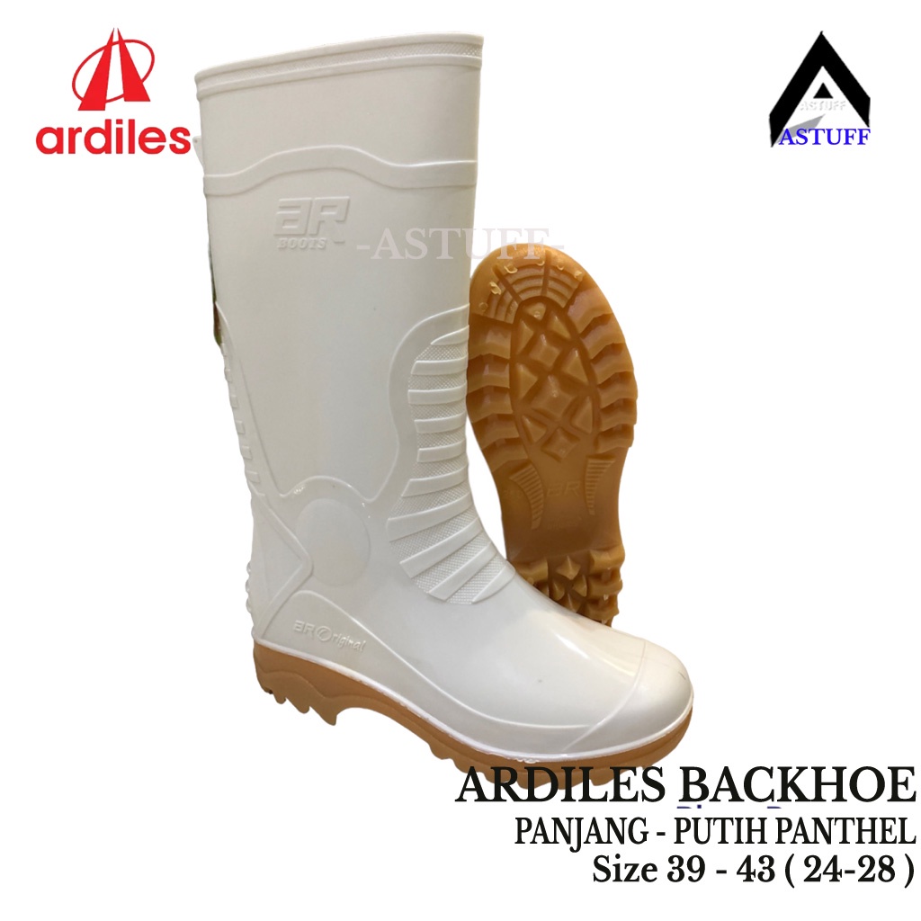 Sepatu Boot Tinggi ARDILES BACKHOE / CRANE PUTIH PANTHEL - Sepatu Motor Tangguh