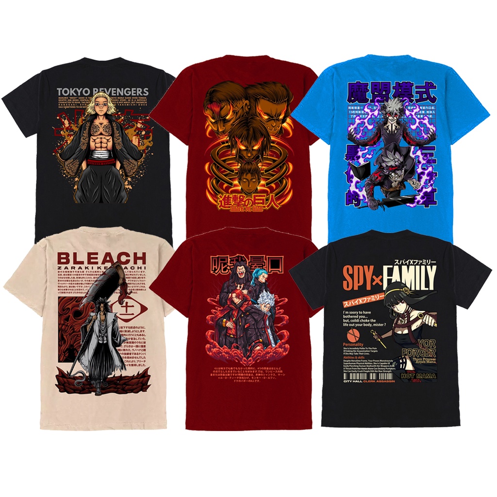 Kaos Asta Devil Black Clover Kaos Attack On Titan Eren Yeager Kaos Manjiro Sano Mikey Kaos SPY X Familu Yunkou Kaos Kenpachi Zaraki Bleach Kaos Anime Manga Japan Culture SIGN CLOTH