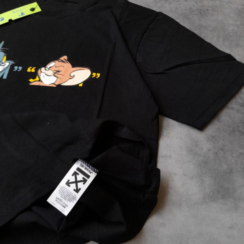 KAOS T-SHIRT OFF WHITE X TOM&amp;JERRY FULLTAG &amp; LEBEL