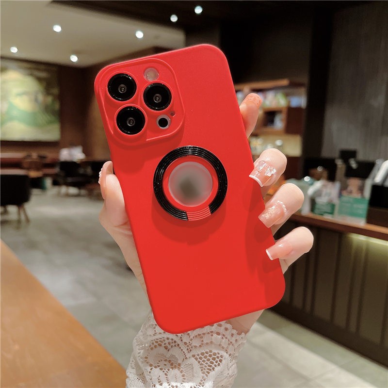 IPHONE Case Iphone11Fashion Warna Permen Lembut TPU Silikon Case Untuk Iphone14 13 12 11Pro Max Shockproof Casing Cincin Holder Phone Case