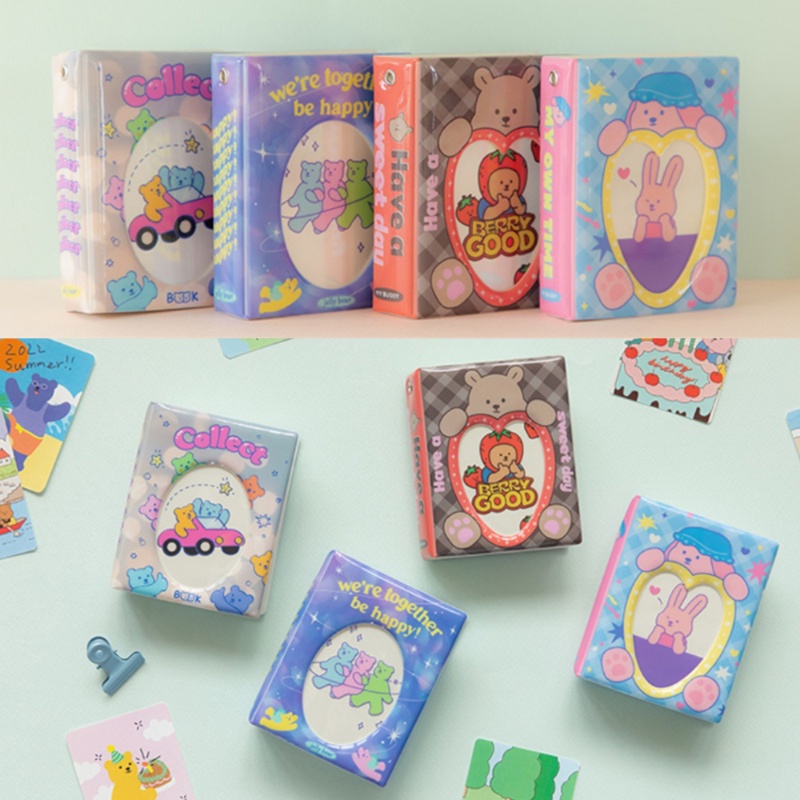 3 Inch Lucu Album Foto 2r Lucu 40 Kantong Bahan PVC Untuk Tas Kartu Penyimpanan Foto Idola Kartu Pos Kartu Pos Mini Mengumpulkan Penyelenggara Buku Collect book