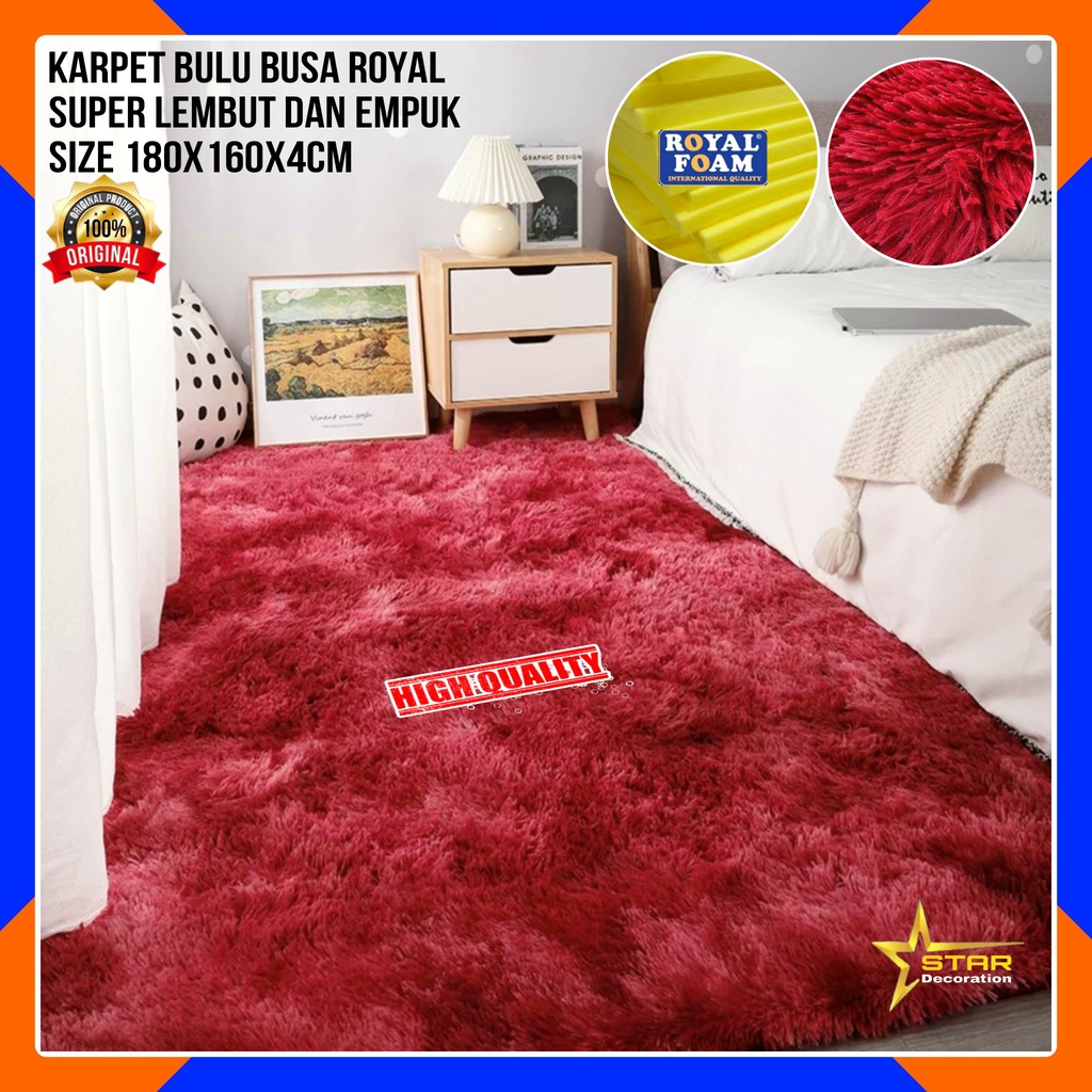 Karpet bulu busa empuk uk 180x160x4cm