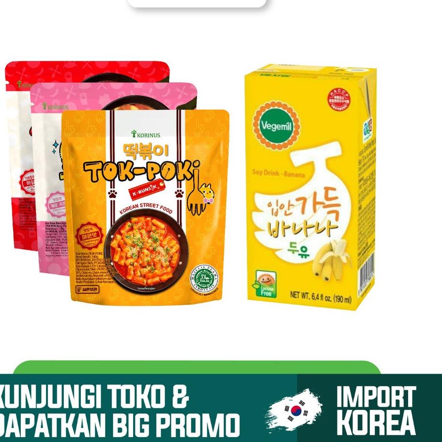 

♤ Paket Hemat ALL VARIANT TOKPOKI + VEGEMIL BANANA MILK 190gr ➣