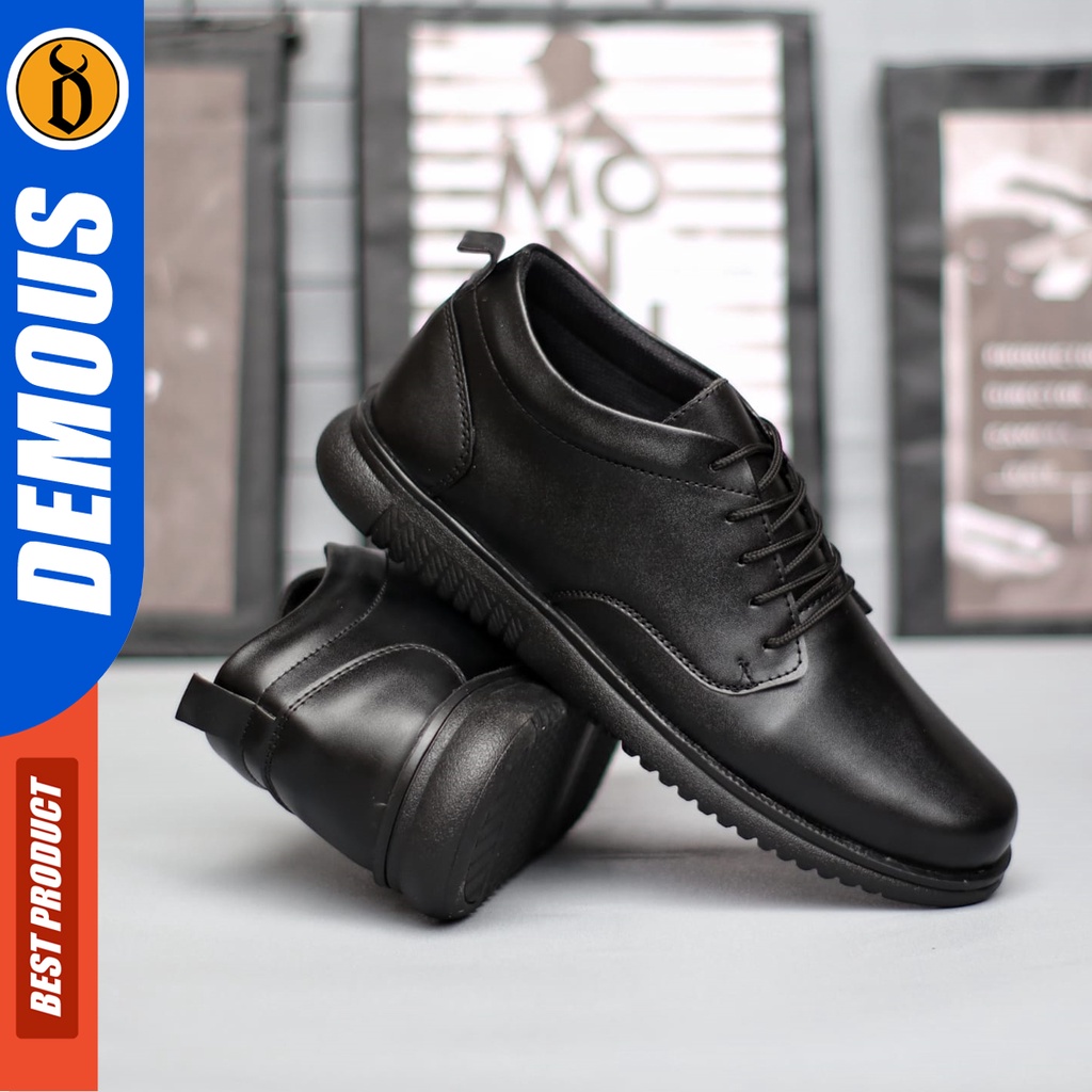 Demous Samanosuke - Sepatu Formal Pantofel Docmart Kerja Hitam Pria