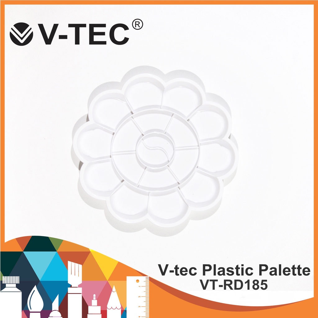 V-Tec Plastic Palette RD-185 / Palet Lukis / Palette Plastik / Palet Bunga / Palette Bunga Besar