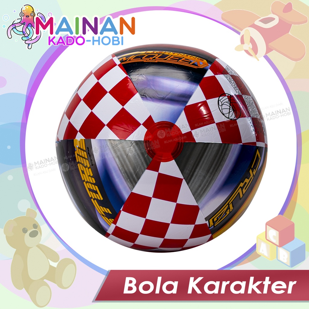 MAINAN ANAK BEACH BALL BOLA BALON KARET PANTAI KARAKTER KARTUN LUCU