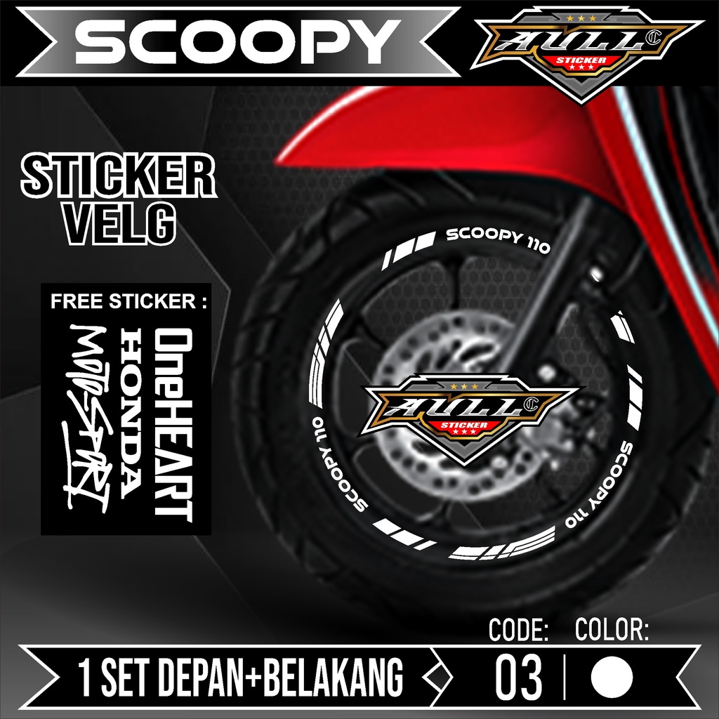 Stiker Cutting Velg Scoopy - Aksesoris Stiker Cutting Sticker List Velg Motor Honda Scoopy 2017 - 20