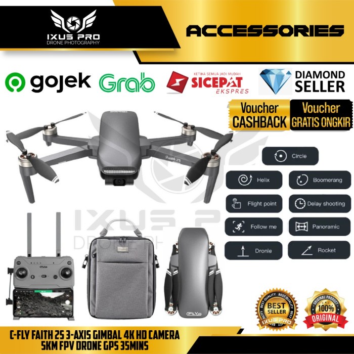 C-FLY Faith 2S 3-axis Gimbal 4K HD Camera 5KM FPV Drone GPS 35mins