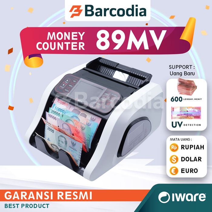 Mesin Penghitung Uang Otomatis IWARE MC-89MV Money Counter with UV BISA DETEKSI UANG PALSU DAN UANG BARU