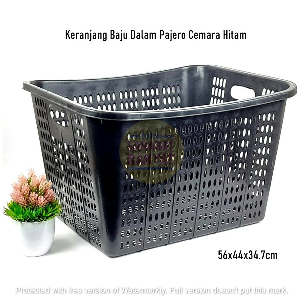 Kirim Instant/Sicepat Gokil/Shopee Express Keranjang Baju Jumbo/Keranjang Baki/Keranjang Dalam Pajero Hijau Buthek/ LP-313 Hitam &amp; Warna Cemara