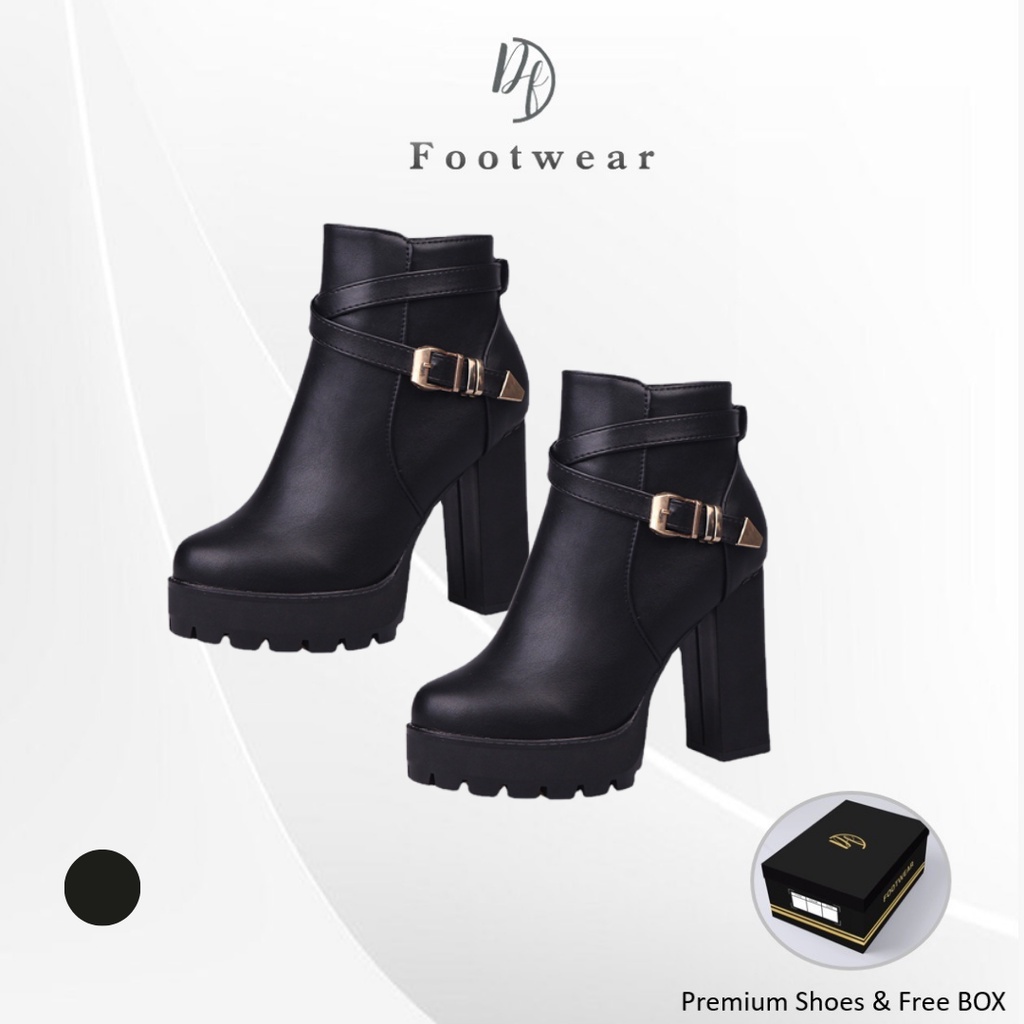 [DF FOOTWEAR] DF 651 Sepatu Boots Wanita Heels Korea Import Premium Quality