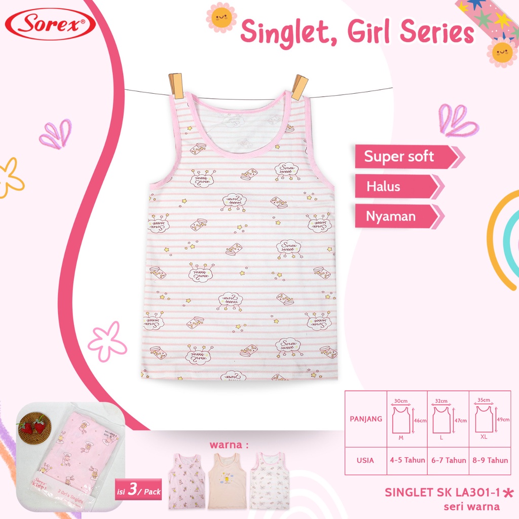 Sorex Singlet Anak Perempuan Girls Series LA 301 - Uk M-XL