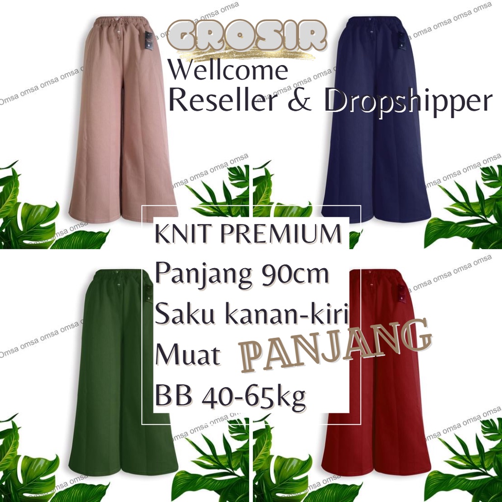 celana panjang wanita highwaist jumbo tali serut kulot knit premium korean style kekinian anti kusut
