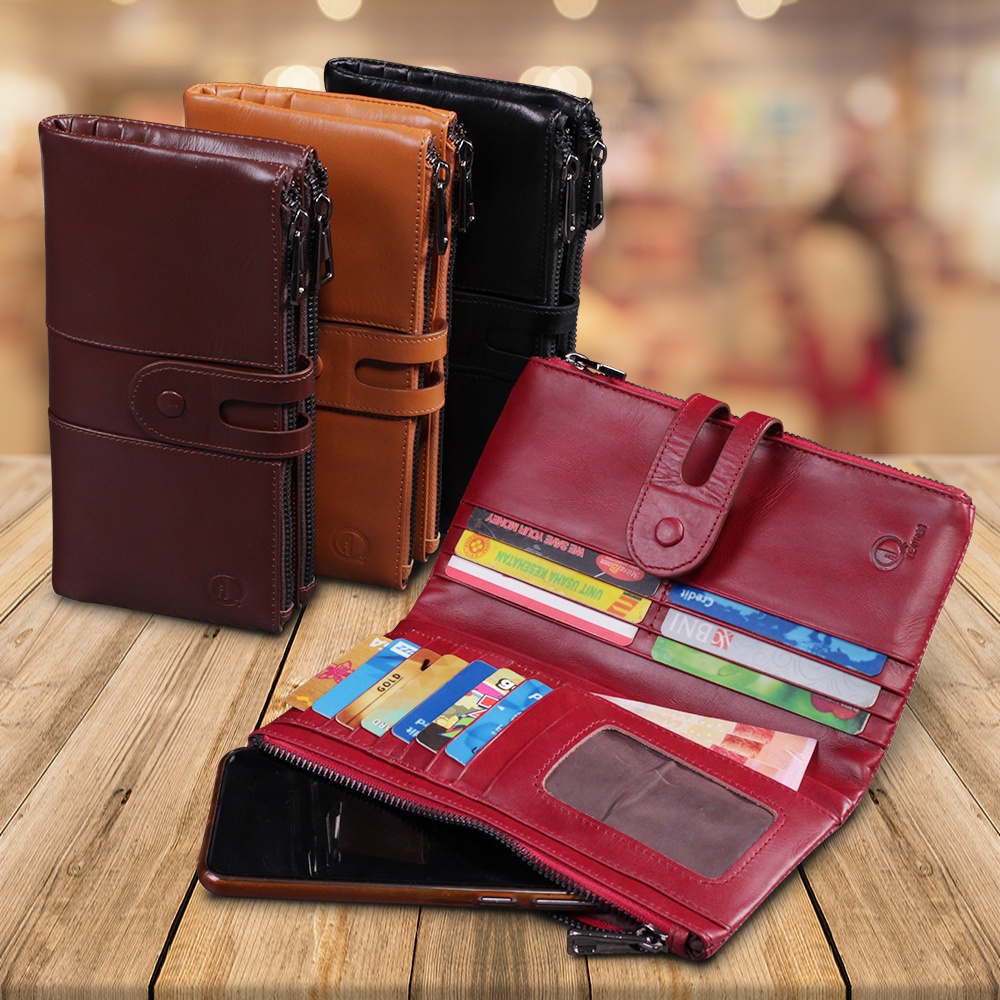 Dompet Wanita Dompet Kulit Asli Dompet Panjang Women Wallet Oliver F016