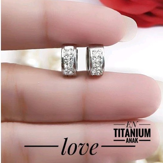 Anting Titanium Anak Silver Terbaru Import Awet Anti Karat 1503a6