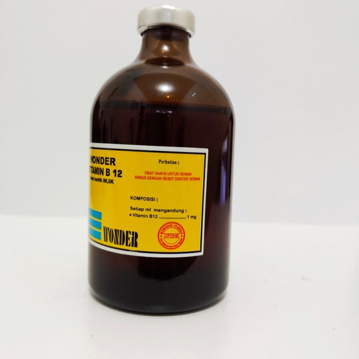 Wonder B12 Injeksi Vitamin B12 Kemasan 100Ml Khusus Untuk Hewan