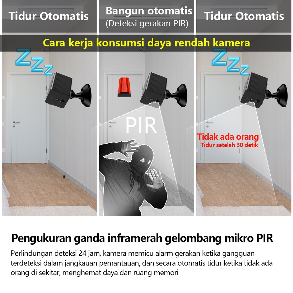 XIHANCAM 5MP Tahan Air Spy Camera Mini Wifi Kartu SIM 4G Baterai Built-In Kamera Cctv Mini Tersembunyi Tanpa Kabel Konek Hp Jarak Jauh  Cctv Wireless Portable Hidden Camera Cctv Wifi Mini Spy Cam Kamera Pengintai Mini Kamera Kecil Tersembunyi Ip Camera